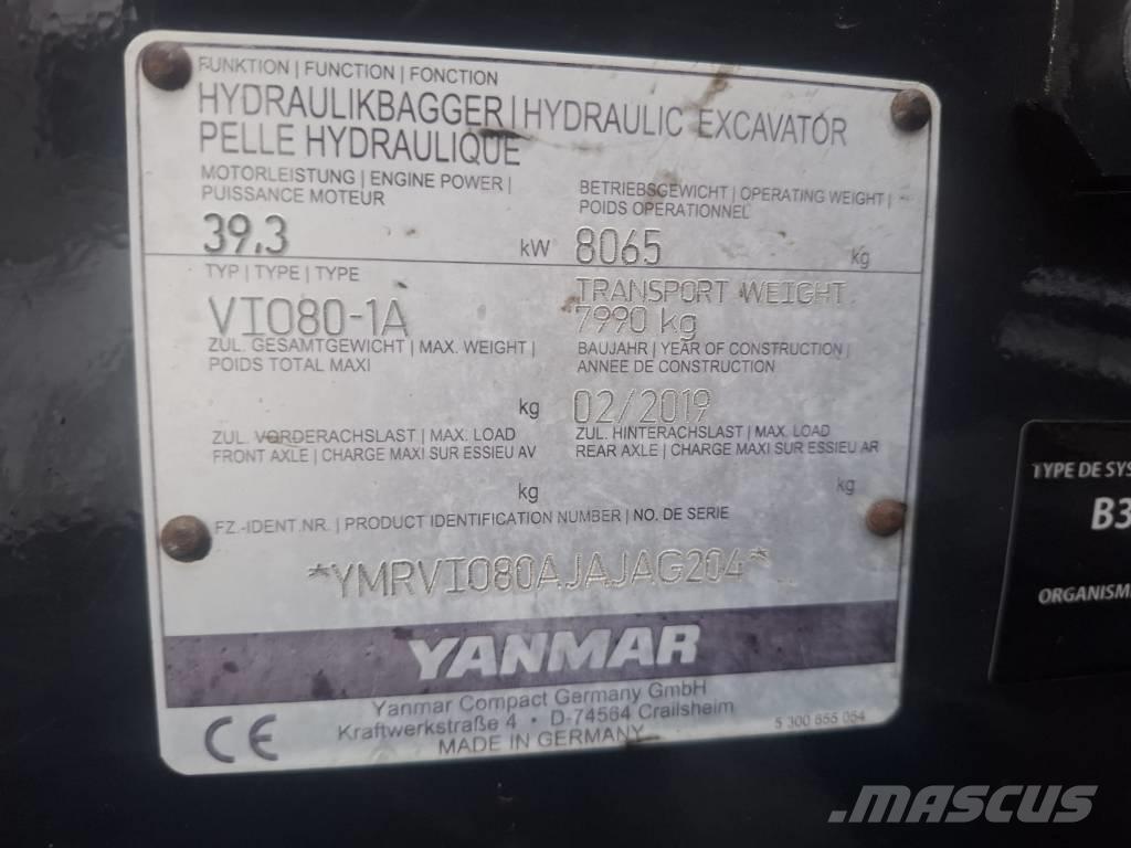 Yanmar Vio 80-1A Vidēja lieluma ekskavatori 7 t - 12 t