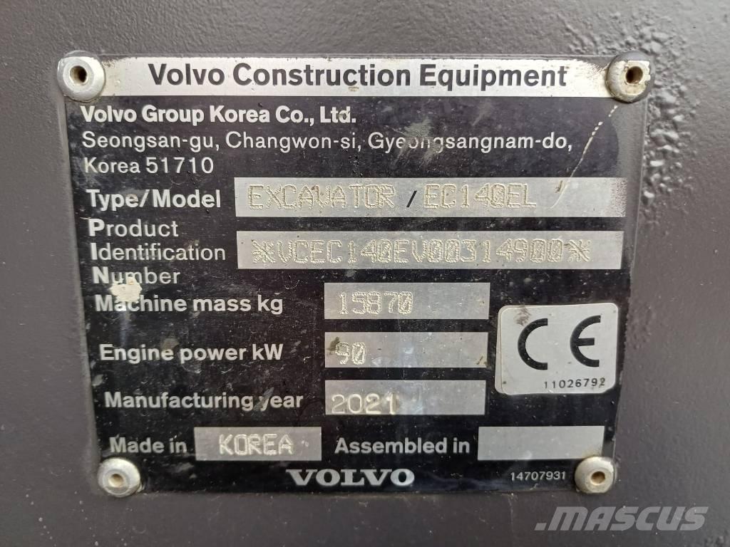 Volvo EC 140 EL Kāpurķēžu ekskavatori