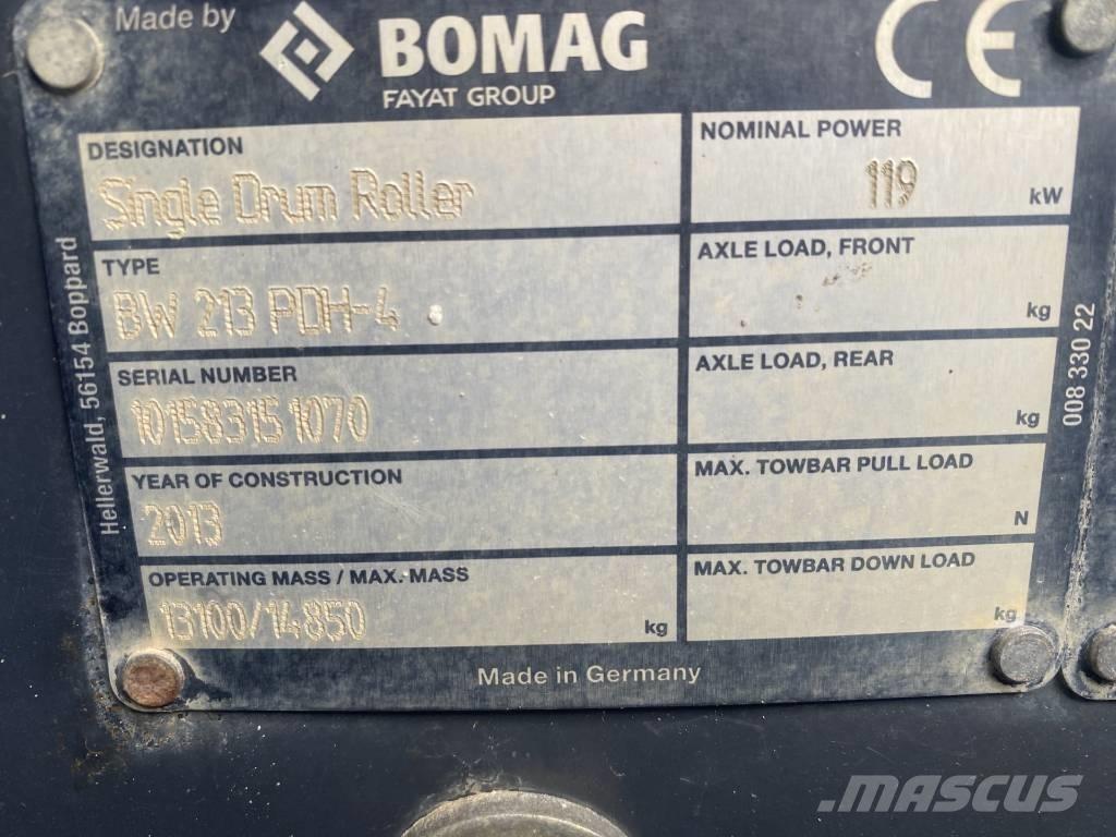 Bomag BW 213 P D H-4 Vienvalča grunts veltņi