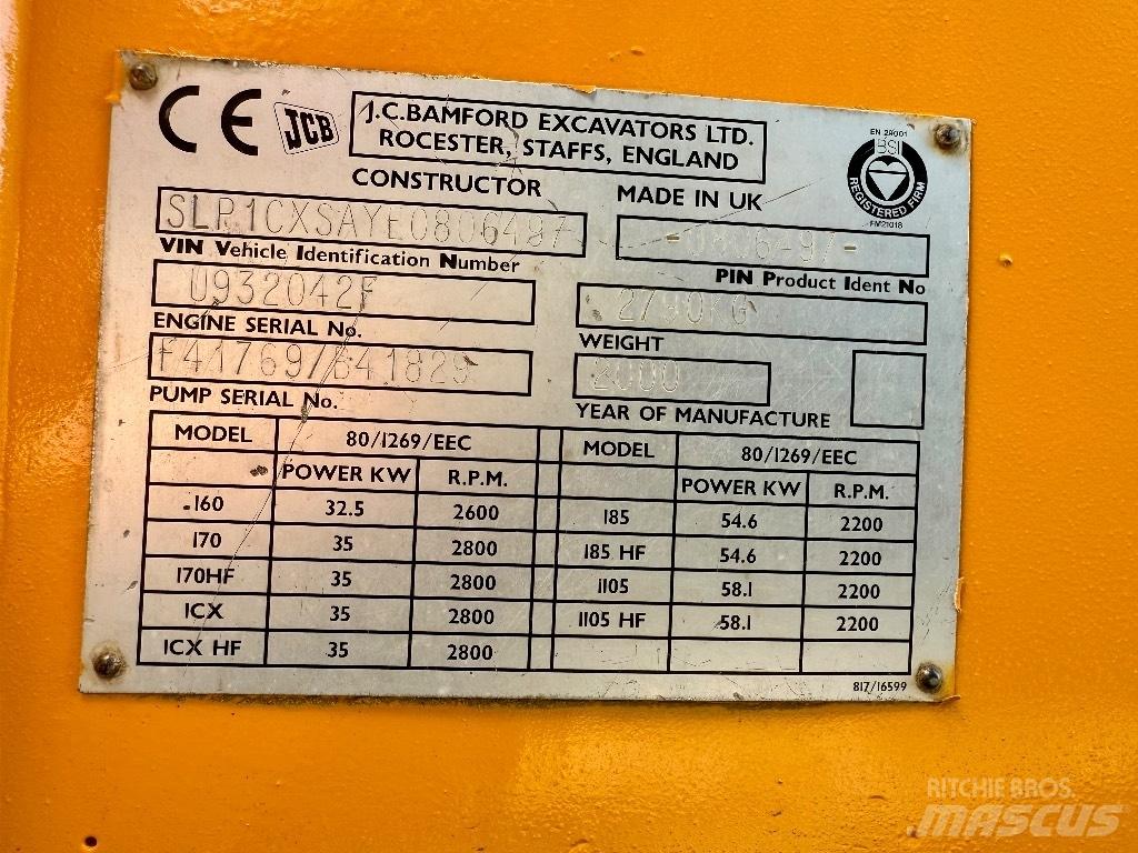 JCB 1 CX Ekskavatori-iekrāvēji