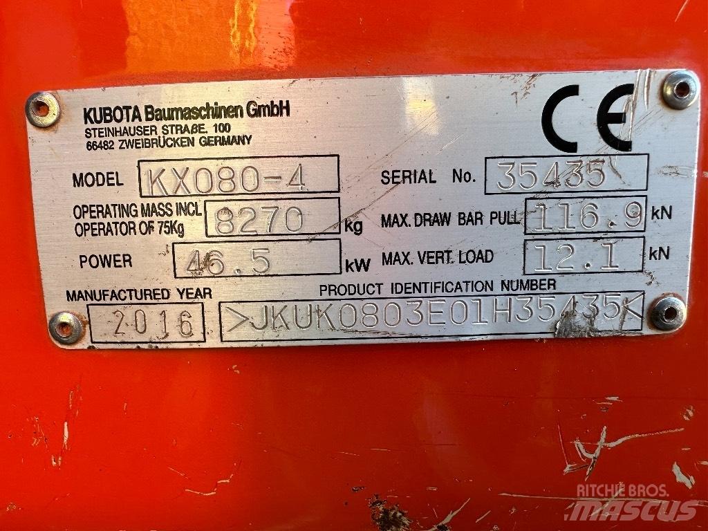 Kubota KX 080-4 Mini ekskavatori < 7 t