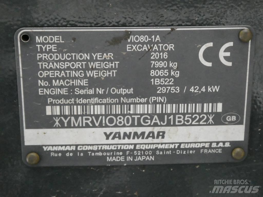 Yanmar Vio 80-1A Vidēja lieluma ekskavatori 7 t - 12 t
