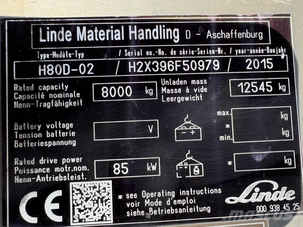 Linde H 80 D Tehnika ar dīzeļa dzinēju