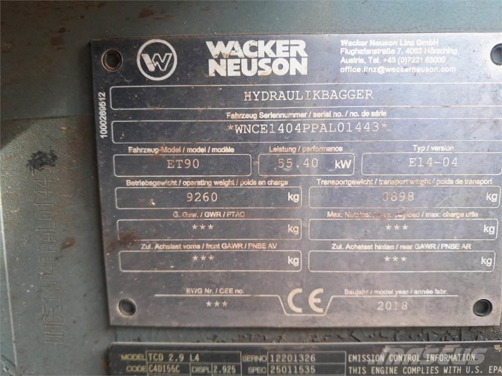 Wacker Neuson ET90 Mini ekskavatori < 7 t