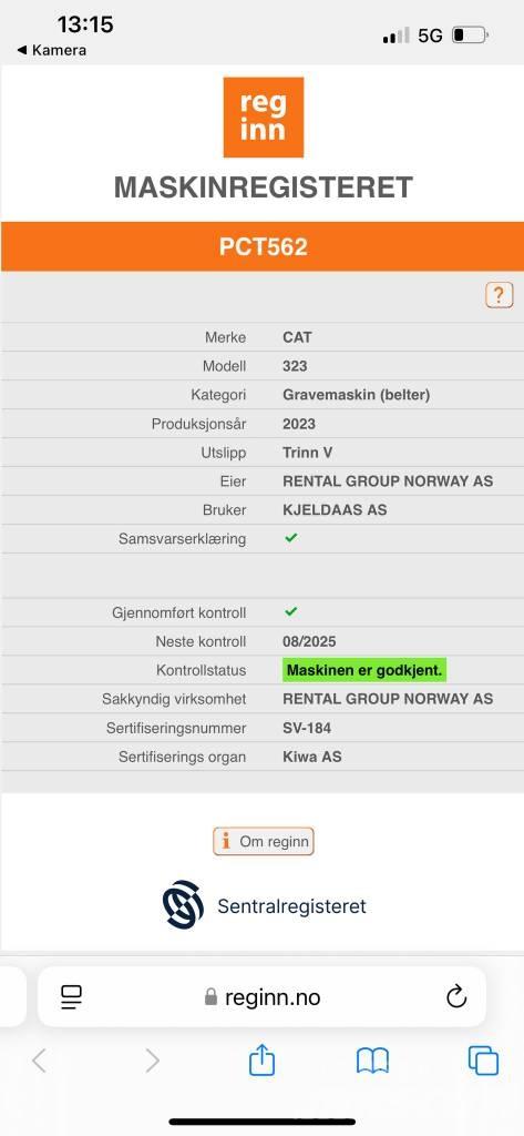 CAT 323 SLR Ekskavatori tālās sniedzamības darbiem