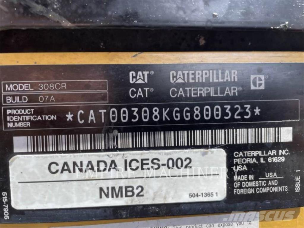 CAT 308-07 Kāpurķēžu ekskavatori