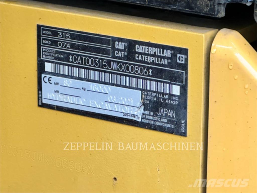 CAT 315-07A Kāpurķēžu ekskavatori