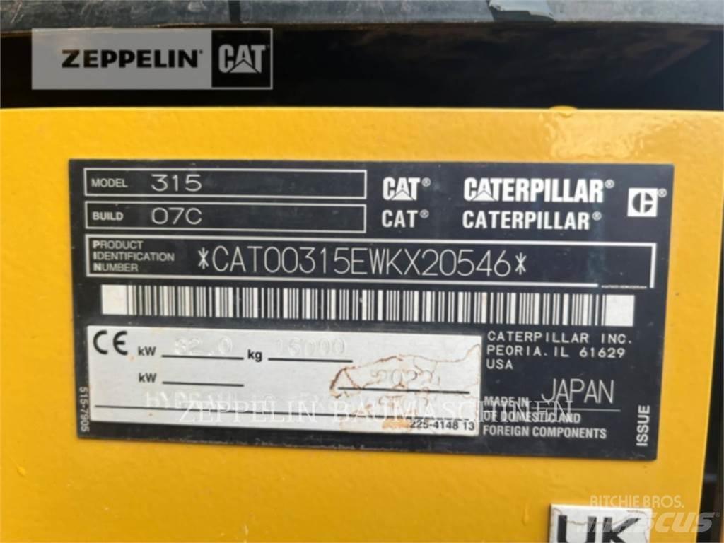 CAT 315-07B Kāpurķēžu ekskavatori