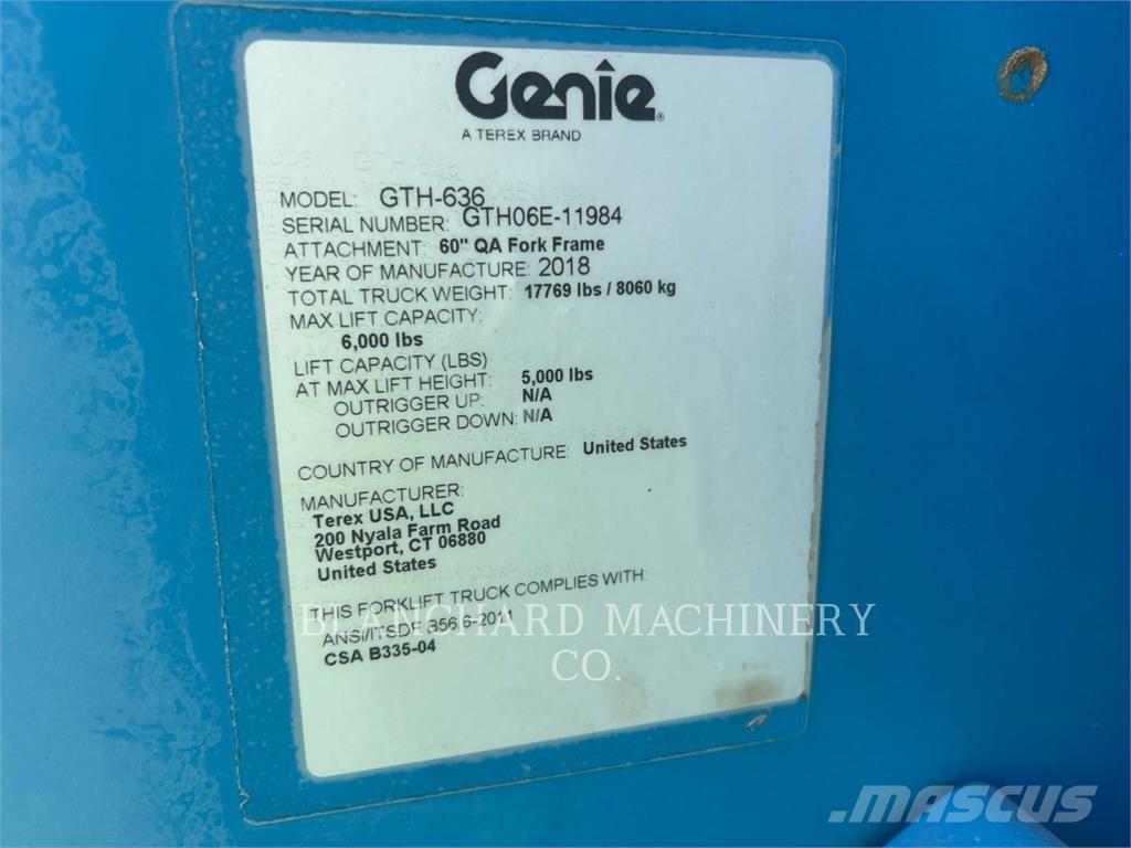 Genie GTH-636 Teleskopiskie manipulatori