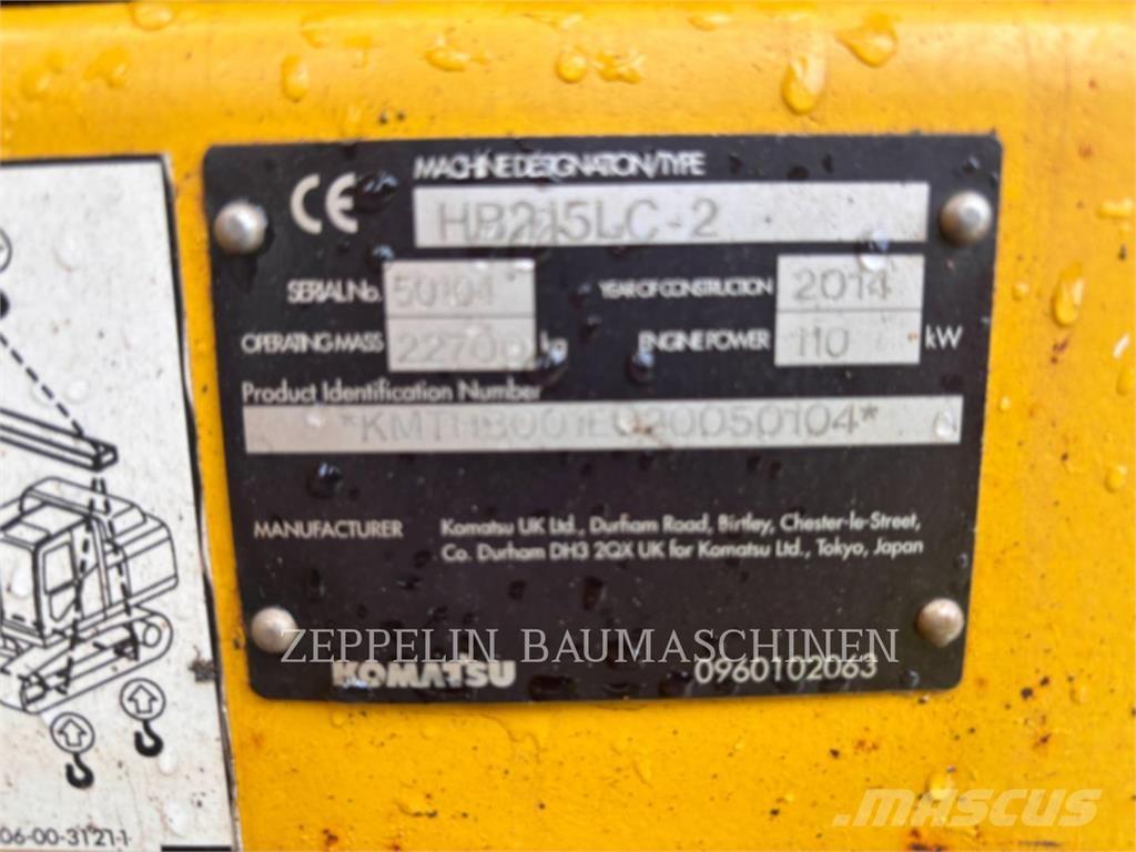 Komatsu HB215LC-2 Kāpurķēžu ekskavatori