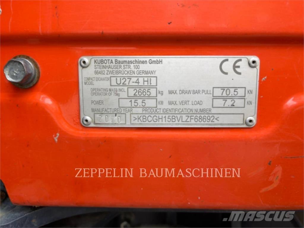 Kubota U27-4 Kāpurķēžu ekskavatori