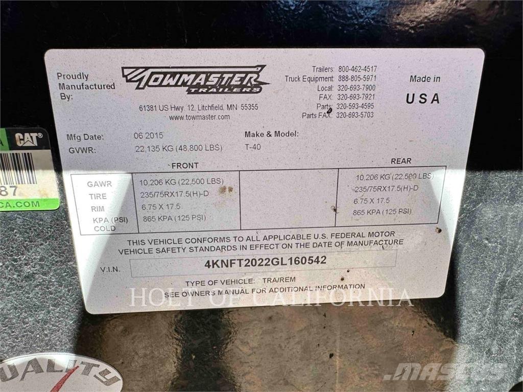 TOWMASTER T-40 Citas piekabes