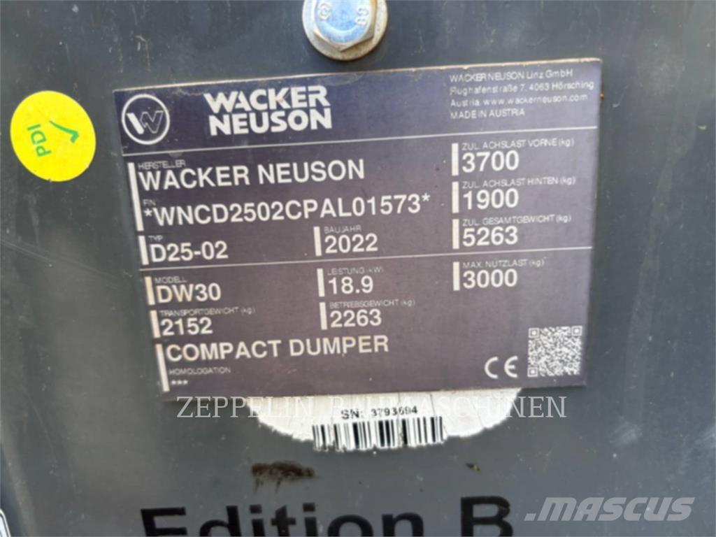 Wacker DW30 Artikulētie pašizgāzēji