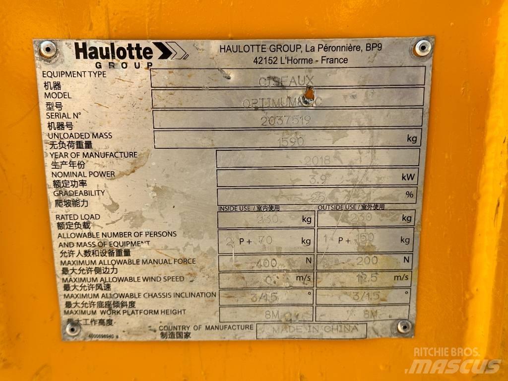 Haulotte OPTIMUM 8 Šķerveida pacēlāji