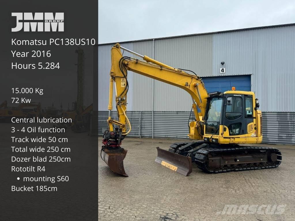 Komatsu PC 138 US-10 Kāpurķēžu ekskavatori