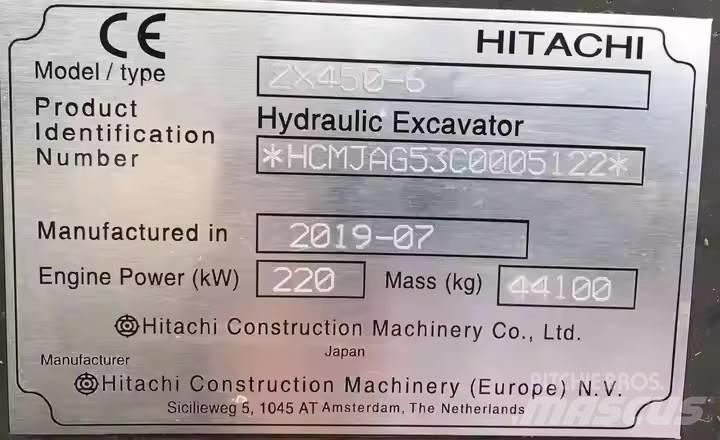 Hitachi ZX450H Kāpurķēžu ekskavatori
