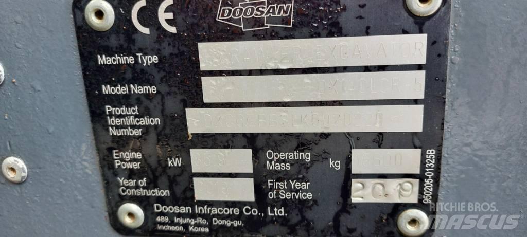 Doosan DX140LCR-5 Kāpurķēžu ekskavatori