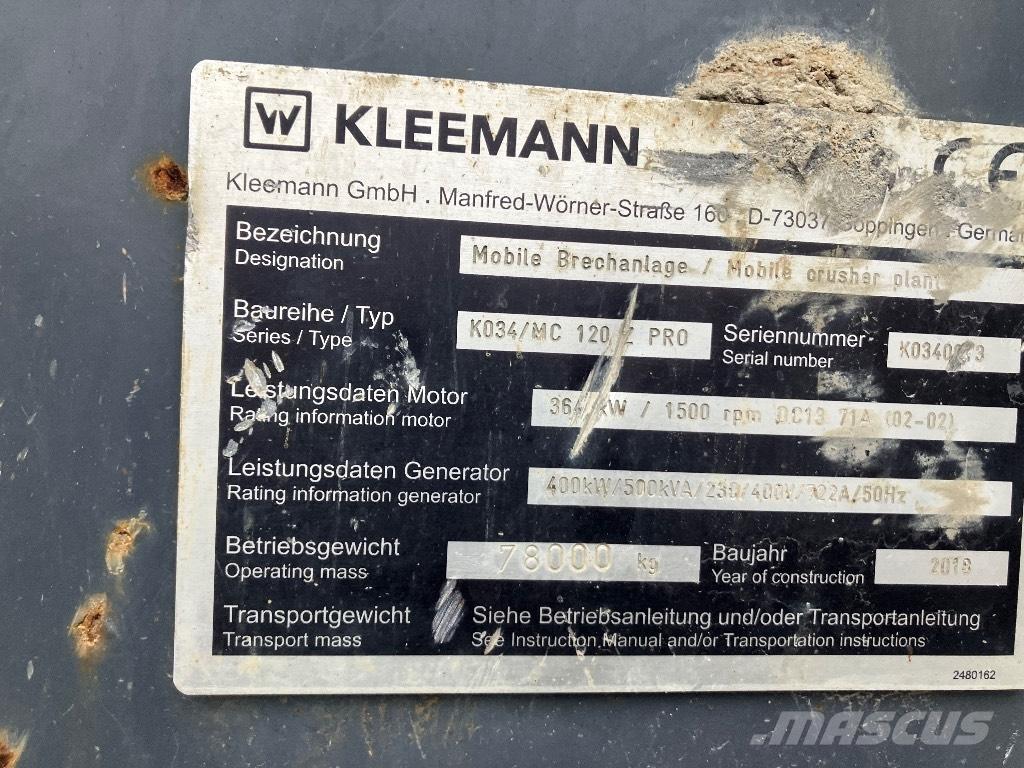 Kleemann MC 120 Z Mobilie drupinātāji
