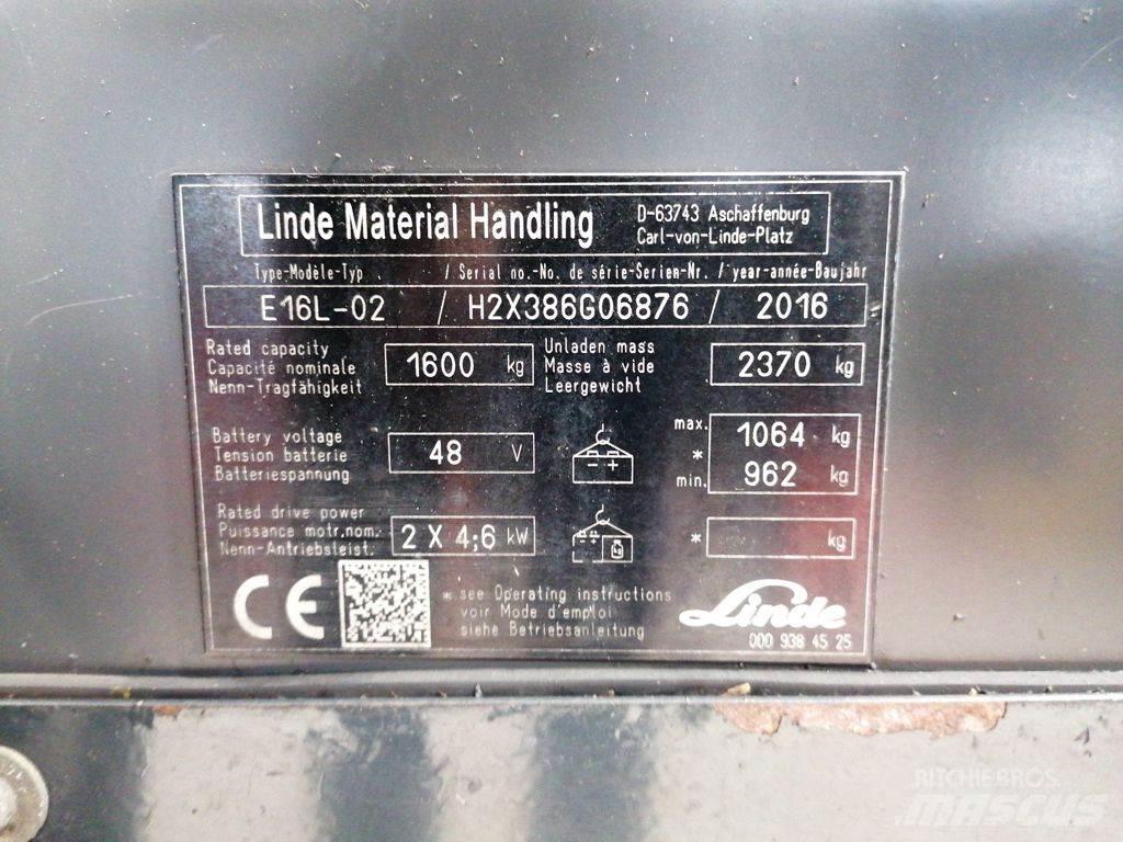 Linde E16L-02 Elektriskie iekrāvēji