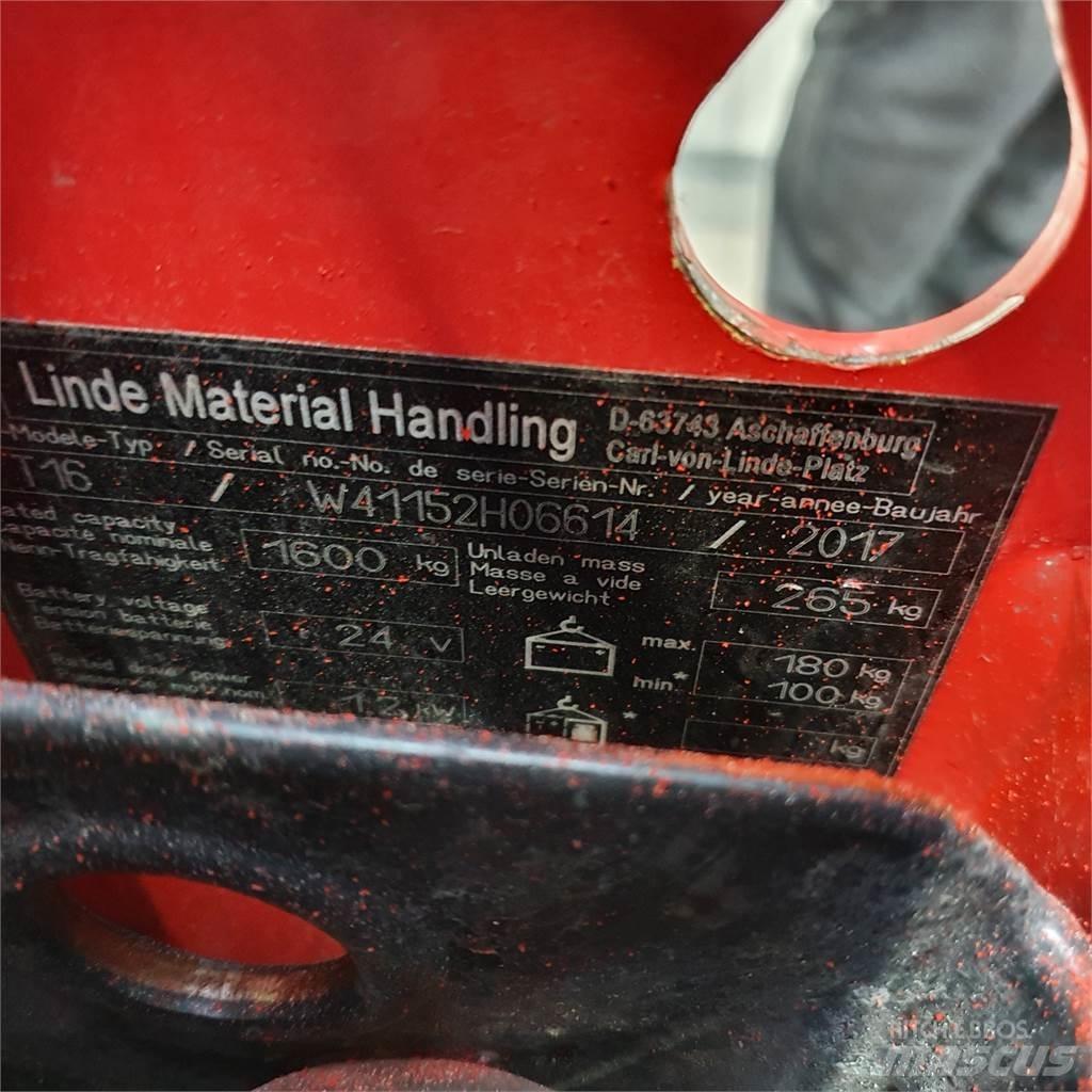 Linde T16 Zemie palešu pacēlāji
