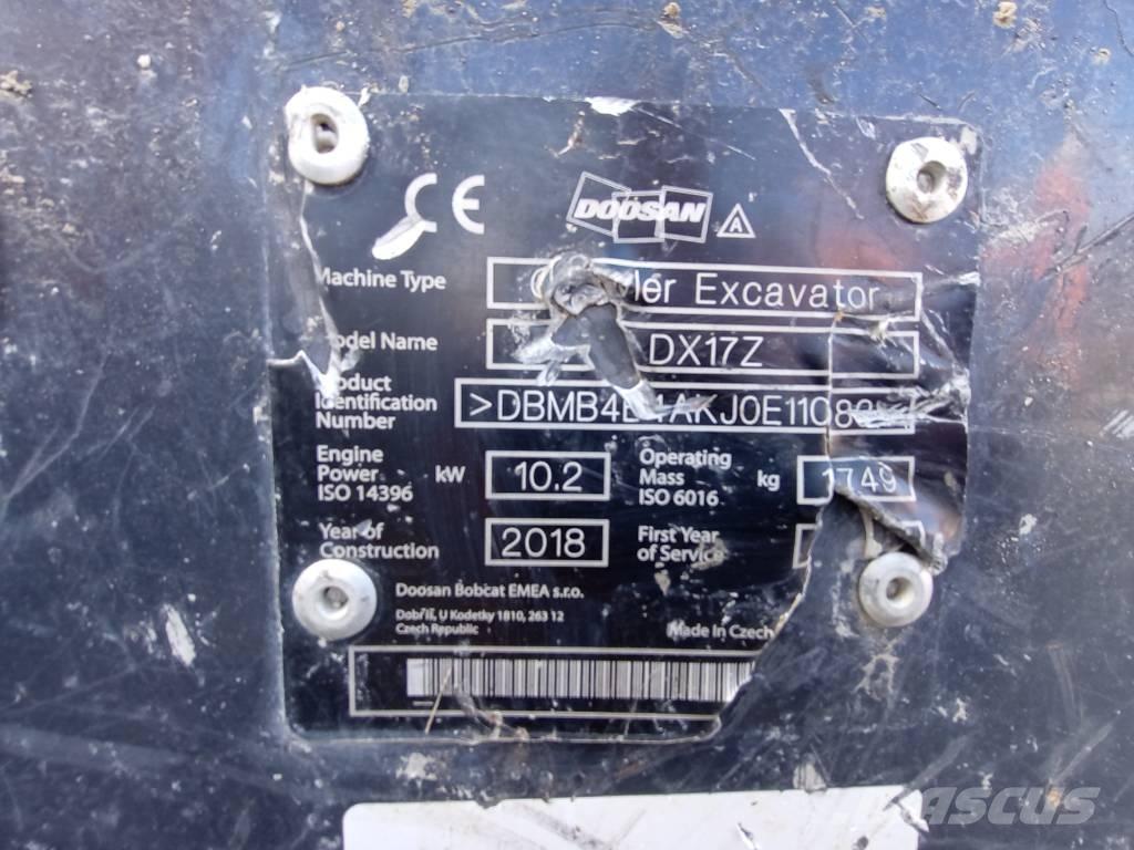 Doosan DX 17 Mini ekskavatori < 7 t