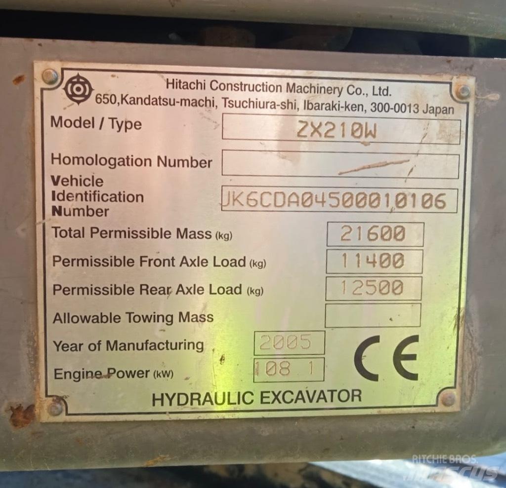 Hitachi ZX 210 W Ekskavatori uz riteņiem