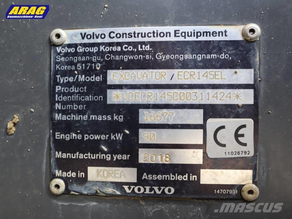 Volvo ECR 145 EL Kāpurķēžu ekskavatori