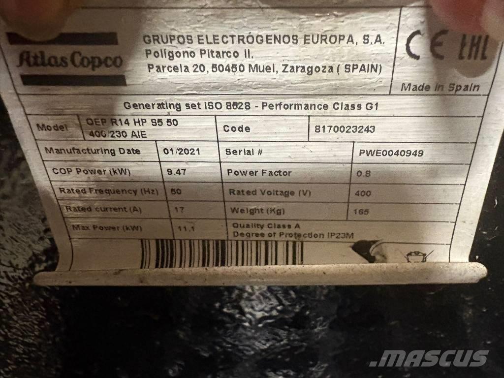 Atlas Copco QEP R 14 Benzīna ģeneratori
