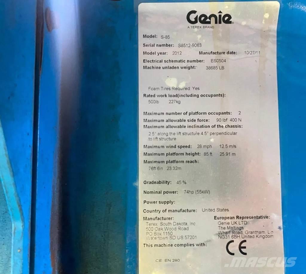 Genie S-85 Teleskopiskie pacēlāji