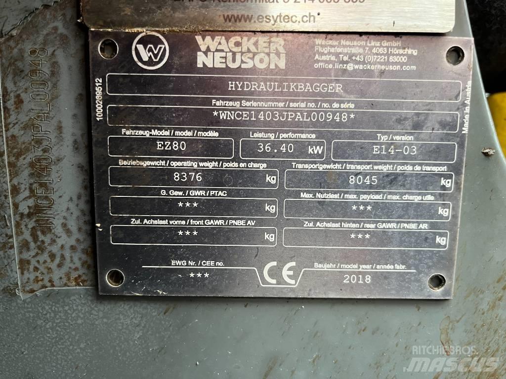 Wacker Neuson EZ 80 Vidēja lieluma ekskavatori 7 t - 12 t
