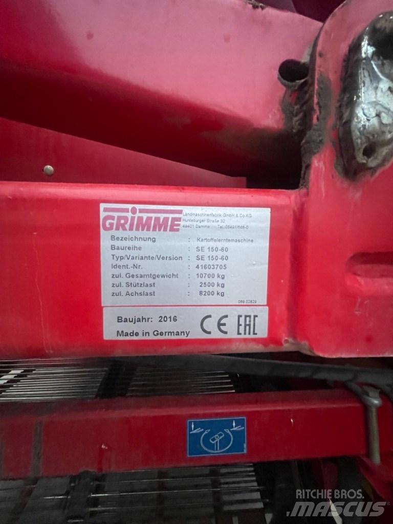 Grimme SE 150-60 Kartupeļu novākšanas kombaini