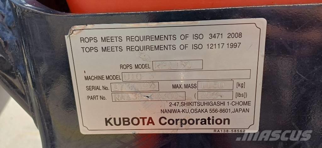 Kubota U 10-3 Mini ekskavatori < 7 t