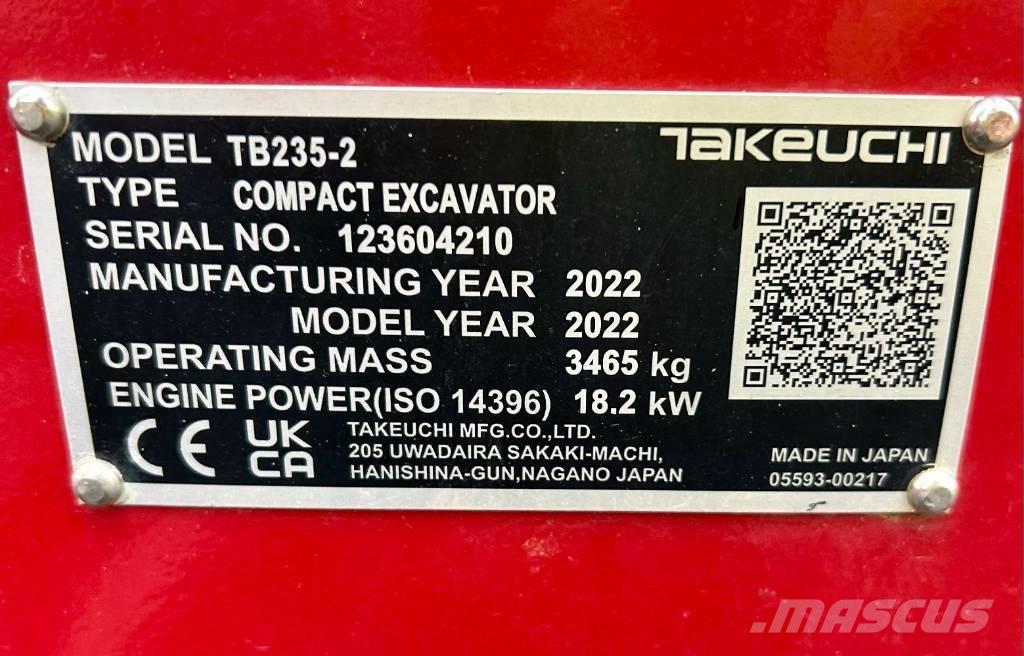 Takeuchi TB 235-2 V3 Mini ekskavatori < 7 t