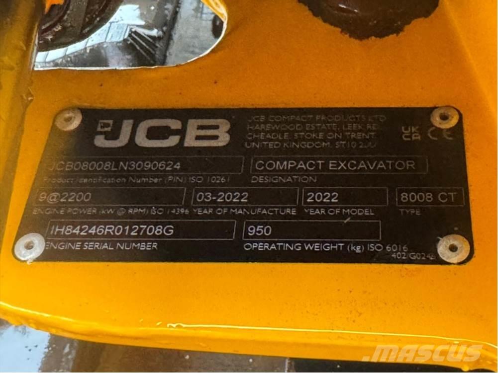 JCB MICRO 8008 Mini ekskavatori < 7 t