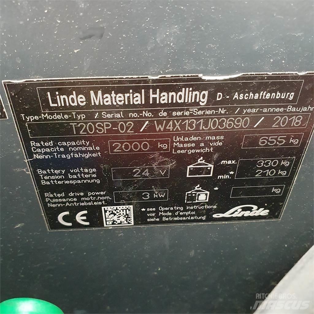 Linde T20SP-lang Zemie palešu pacēlāji