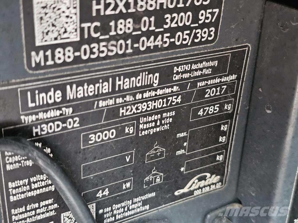 Linde H30D-02 Tehnika ar dīzeļa dzinēju