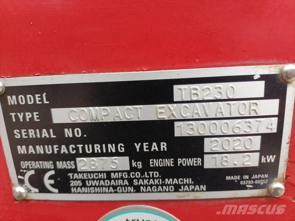 Takeuchi TB 230 Mini ekskavatori < 7 t