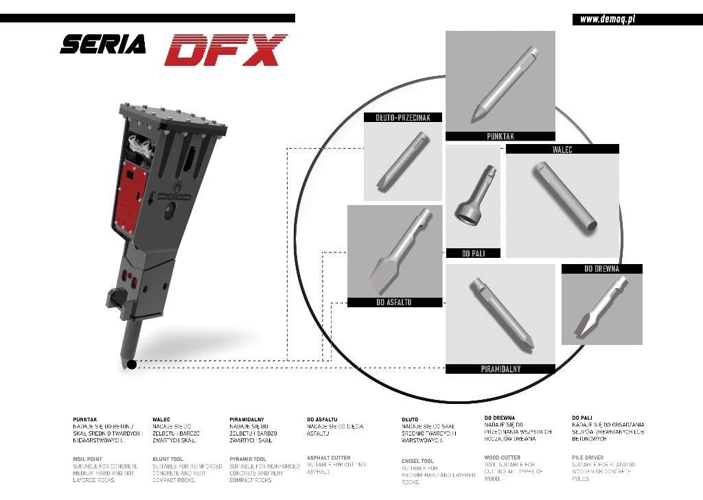  DEMOQ DFX4200 Āmuri/Drupinātāji