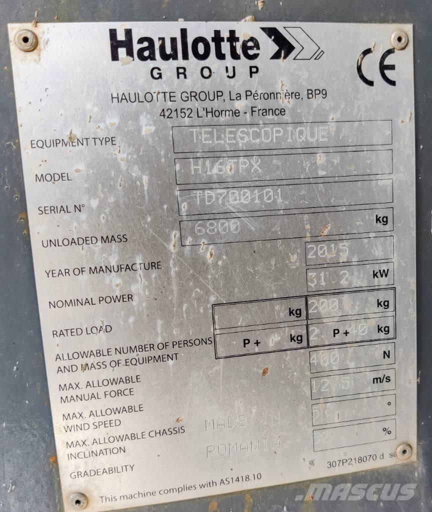 Haulotte H 16 TPX Teleskopiskie pacēlāji