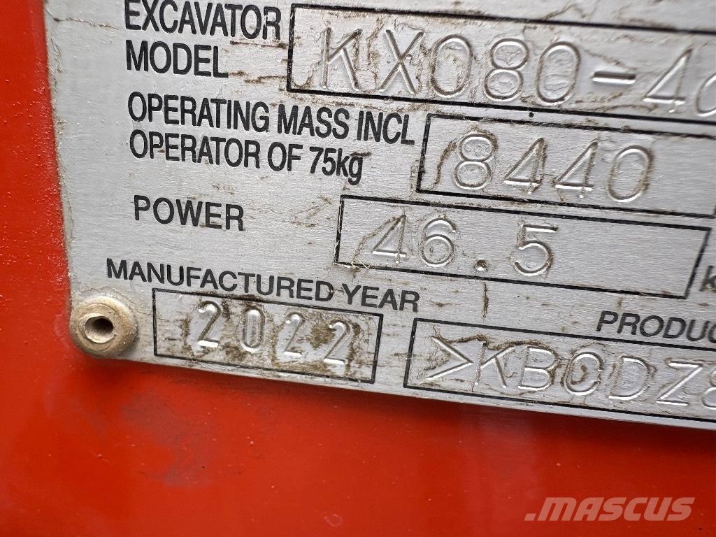 Kubota KX 080 Vidēja lieluma ekskavatori 7 t - 12 t