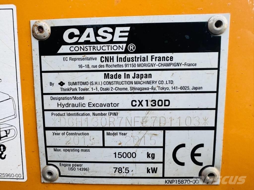 CASE CX 130 D Kāpurķēžu ekskavatori