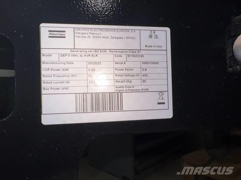 Atlas Copco QEP 8 Benzīna ģeneratori