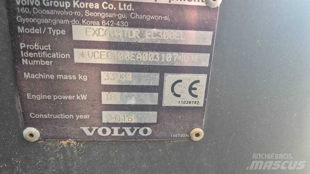 Volvo EC300EL Kāpurķēžu ekskavatori