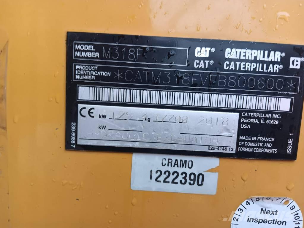CAT M 318 F Ekskavatori uz riteņiem