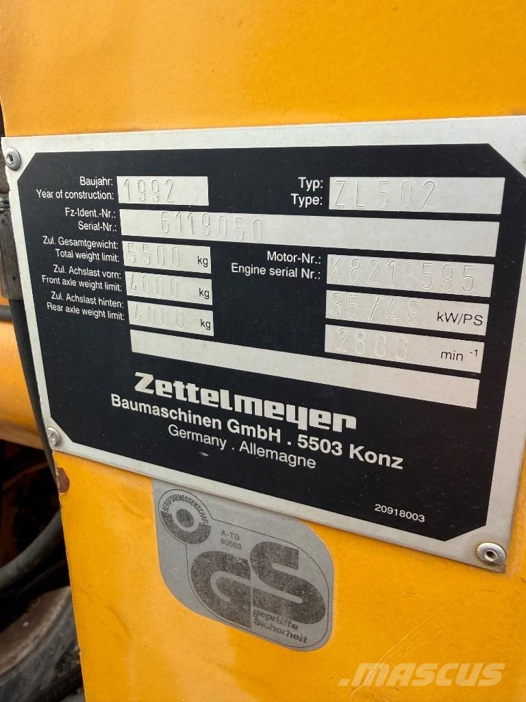 Zettelmeyer ZL 502 Iekrāvēji uz riteņiem