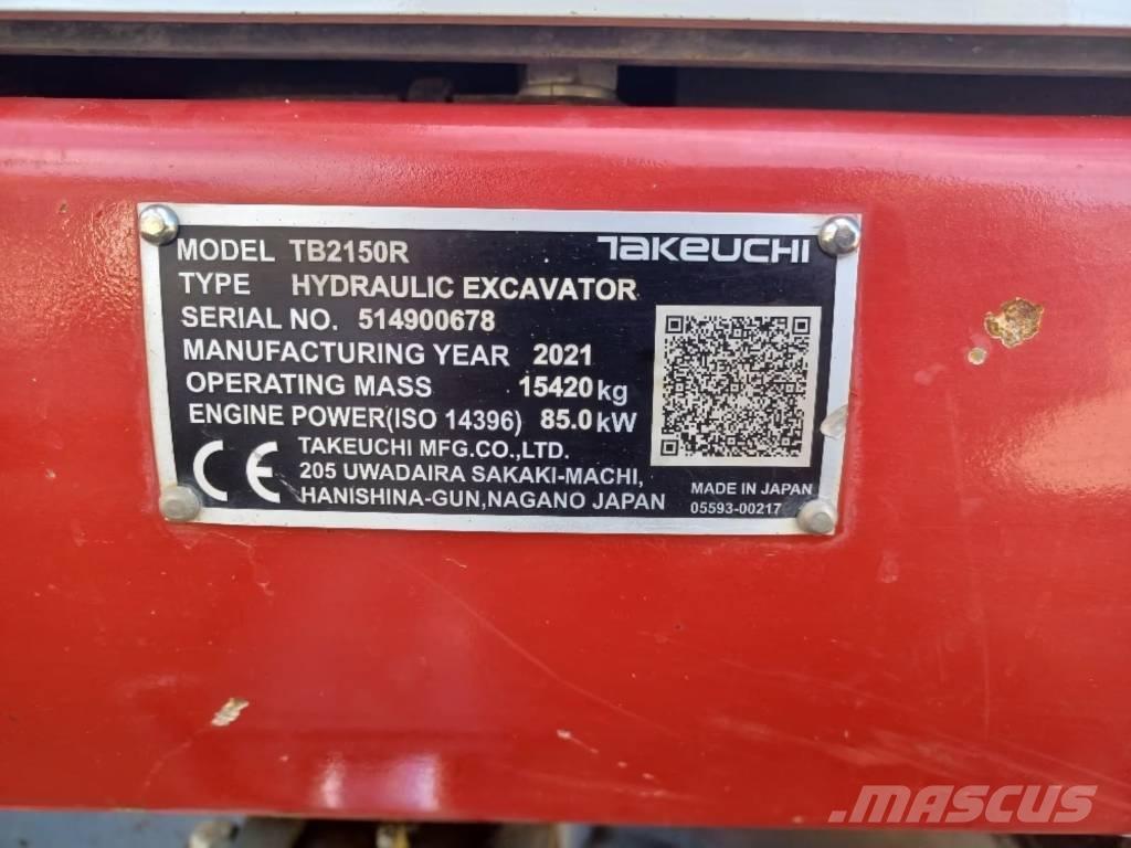 Takeuchi TB 2150 R Kāpurķēžu ekskavatori