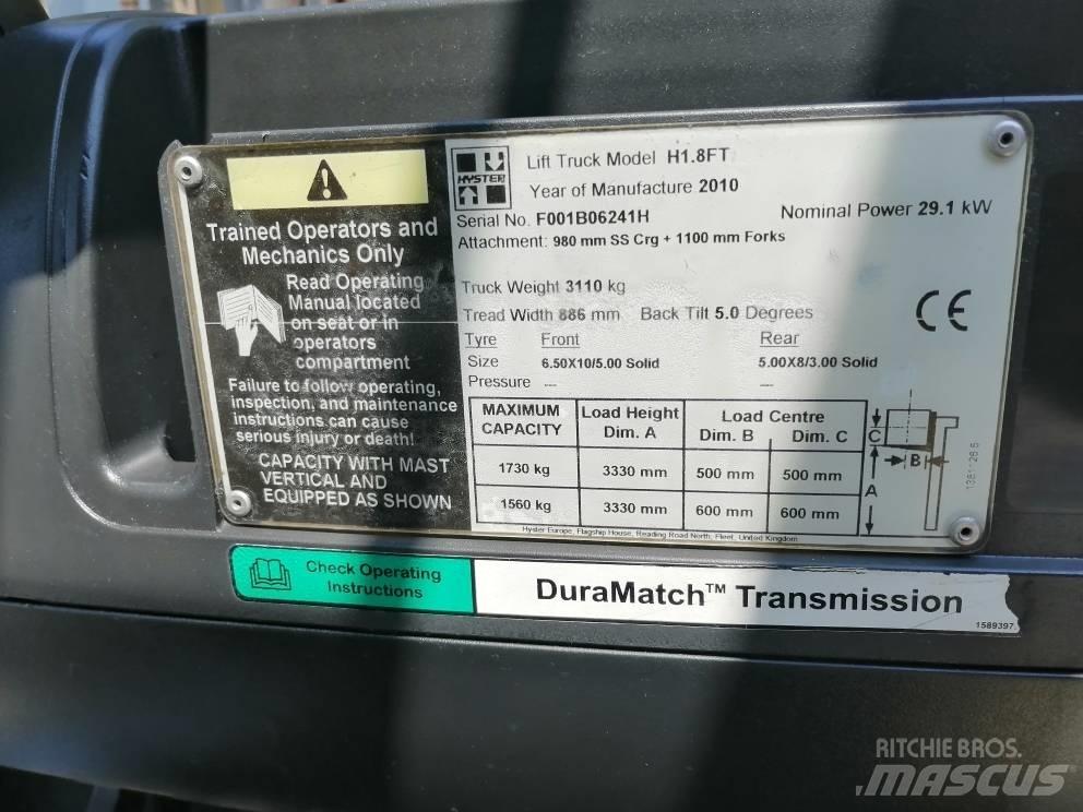 Hyster H 1.8 FT Tehnika ar dīzeļa dzinēju