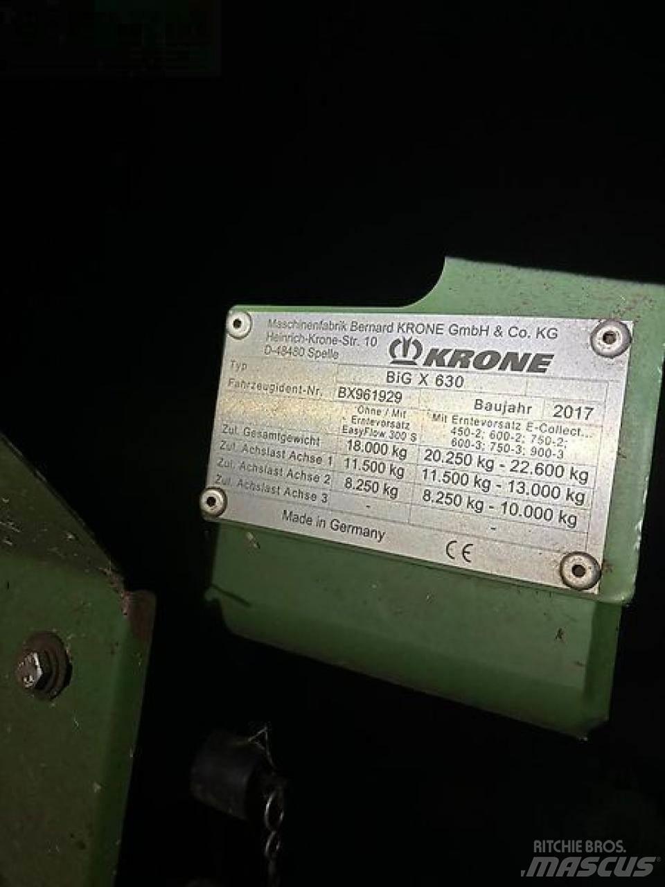Krone big x 630 Lopbarības novācēji