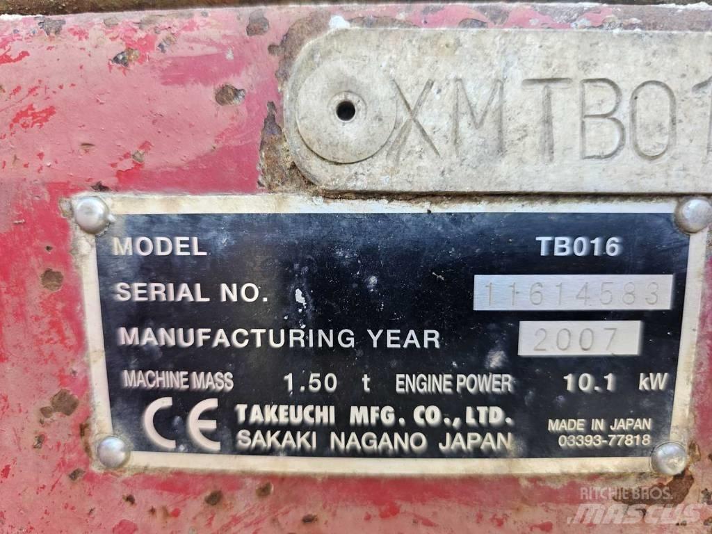 Takeuchi TB 016 Mini ekskavatori < 7 t