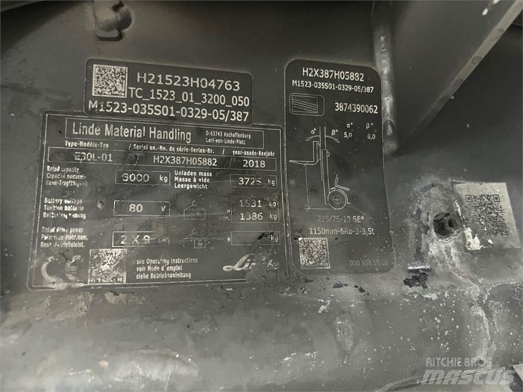 Linde E30L-01 Elektriskie iekrāvēji